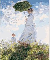 Schilderenopnummers.com® - Schilderen op nummer volwassenen - Claude Monet - Woman with a parasol - 50x40 cm - Paint by numbers