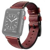Voor Apple Watch Series 6 & SE & 5 & 4 44 mm / 3 & 2 & 1 42 mm nagelstijl lederen retro polsband (wijnrood)