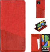 Voor Google Pixel 4 MUXMA MX109 horizontale lederen flip case met houder en kaartsleuf en portemonnee (rood)