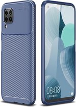 Voor huawei nova 6 se kever serie koolstofvezel textuur schokbestendig tpu-hoesje (blauw)