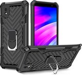 Voor Samsung Galaxy A01 Core Cool Armor PC + TPU schokbestendig hoesje met 360 graden rotatie ringhouder (zwart)