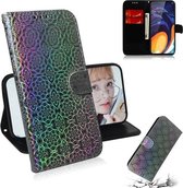 Voor Galaxy M40 / A60 Effen Kleur Kleurrijke Magnetische Gesp Horizontale Flip PU Leren Case met Houder & Kaartsleuven & Portemonnee & Lanyard (Zilver)