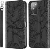 Voor Samsung Galaxy S20 FE Life of Tree Embossing Pattern Horizontale Flip lederen tas met houder & kaartsleuf & portemonnee & fotolijst & lanyard (zwart)