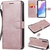 Voor Huawei Enjoy Z Effen Kleur Horizontale Flip Beschermende Leren Case met Houder & Kaartsleuven & Portemonnee & Fotolijst & Lanyard (Rose Goud)