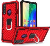 Voor Huawei Y6p Cool Armor PC + TPU schokbestendig hoesje met 360 graden rotatie ringhouder (rood)