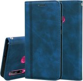 Voor Huawei Honor 10i / 20i Frosted Business Magnetische Horizontale Flip PU lederen tas met houder & kaartsleuf & lanyard (blauw)