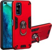 Voor Huawei Honor V30 / V30 Pro 2 in 1 Armor Series PC + TPU beschermhoes met ringhouder (rood)