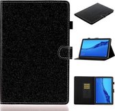 Voor Huawei MediaPad M5 lite Glossy Glitter Poeder Horizontale Flip Leren Case met Houder & Kaartsleuf & Slaap / Wekfunctie (Zwart)