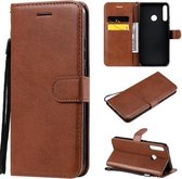 Voor Huawei P40 lite E / Y7p / Honor 9C Effen Kleur Horizontale Flip Beschermende Leren Case met Houder & Kaartsleuven & Portemonnee & Lanyard (Bruin)