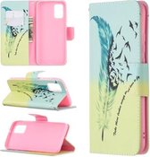Voor Samsung Galaxy A02s (EU-versie) Gekleurde tekening patroon Horizontale flip lederen tas met houder & kaartsleuven & portemonnee (veer)