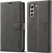 Voor Samsung Galaxy S21 + 5G Forwenw F1 Serie Mat Sterk Magnetisme Horizontale Flip Leren Case met Houder & Kaartsleuven & Portemonnee & Fotolijst (Zwart)