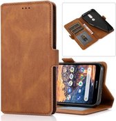 Voor Nokia 4.2 Retro Magnetische Sluiting Horizontale Flip Leren Case met Houder & Kaartsleuven & Fotolijst & Portemonnee (Bruin)