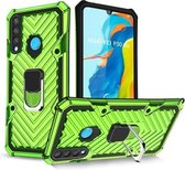 Voor Huawei P30 lite Cool Armor PC + TPU schokbestendig hoesje met 360 graden rotatie ringhouder (groen)