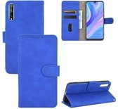 Voor Huawei Y8p / Enjoy 10s Effen Kleur Huidgevoel Magnetische Gesp Horizontale Flip Kalf Textuur PU Lederen Case met Houder & Kaartsleuven & Portemonnee (Blauw)