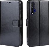 Retro Crazy Horse Texture Horizontale Flip Leather Case voor HUAWEI Honor 20, met houder & kaartsleuven en fotolijst (zwart)