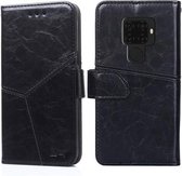 Voor Huawei Mate 30 Lite Geometrische stiksels Horizontale flip TPU + PU lederen tas met houder & kaartsleuven en portemonnee (zwart)