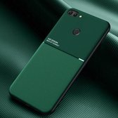 Voor Huawei Honor 9i Classic Tilt Strip Grain Magnetisch Schokbestendig PC + TPU Case (Groen)