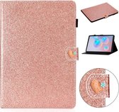 Voor Samsung Galaxy Tab S6 T860 Love Buckle Glitter Horizontal Flip Leather Case met houder & kaartsleuven (Rose Gold)