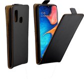 Zakelijke stijl verticale flip TPU lederen tas met kaartsleuf voor Samsung Galaxy A20e / A202 (zwart)