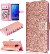 Voor Samsung Galaxy S9 Glitterpoeder Horizontaal Flip Leren Case met Kaartsleuven & Houder & Fotolijst & Portemonnee (Rose Goud)