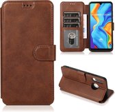 Voor Huawei P30 Lite Kalf Textuur Magnetische Gesp Horizontale Flip Lederen Case met Houder & Kaartsleuven & Portemonnee & Fotolijst (Koffie)