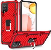 Voor Samsung Galaxy A42 5G Cool Armor PC + TPU schokbestendig hoesje met 360 graden rotatie ringhouder (rood)