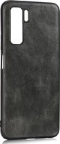 Voor Huawei Nova 7 SE Crazy Horse Getextureerd Kalfsleer PU + PC + TPU Case (Donkergroen)