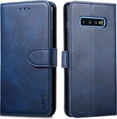 Voor Galaxy S10 GUSSIM zakelijke stijl horizontale flip lederen tas met houder & kaartsleuven & portemonnee (blauw)