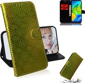 Voor Xiaomi Redmi Note 9 / 10X 4G Effen kleur Kleurrijke magnetische gesp Horizontale flip PU lederen tas met houder en kaartsleuven & portemonnee en draagkoord (goud)