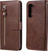 Voor Huawei P40 Lite (5G) / Nova 7 SE Mode Kalfsstructuur Rits Horizontale Flip Leren Case met Standaard & Kaartsleuven & Portemonnee-functie (Bruin)