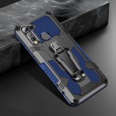 Voor Motorola Moto G8 Power Machine Armor Warrior schokbestendige pc + TPU beschermhoes (blauw)