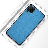 Voor Samsung Galaxy A42 5G schokbestendige stoffen textuur PC + TPU beschermhoes (hemelsblauw)