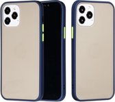 Voor iPhone 12/12 Pro Skin Hand Feeling Series Shockproof Frosted PC + TPU beschermhoes (blauw)