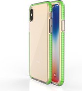 Voor iPhone X / XS TPU tweekleurige schokbestendige beschermhoes (fris groen)