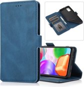 Voor Samsung Galaxy A41 Retro Magnetische Sluiting Horizontale Flip Leren Case met Houder & Kaartsleuven & Fotolijst & Portemonnee (Marineblauw)