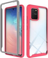 Voor Samsung Galaxy S10 Lite Starry Sky Solid Color Series schokbestendige pc + TPU beschermhoes (rood)