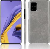 Voor Galaxy A71 5G schokbestendige Litchi-textuur pc + PU-hoes (grijs)