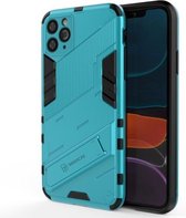 Punk Armor 2 in 1 PC + TPU schokbestendig hoesje met onzichtbare houder voor iPhone 11 Pro Max (blauw)