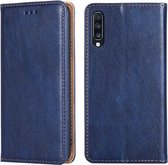 Voor Samsung Galaxy A70 PU + TPU Gloss Oil Effen Kleur Magnetische Horizontale Flip Leren Case met Houder & Kaartsleuf & Portemonnee (Blauw)