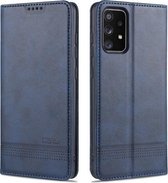Voor Samsung Galaxy A72 5G AZNS Magnetische Kalf Textuur Horizontale Flip Leren Case met Kaartsleuven & Houder & Portemonnee (Donkerblauw)
