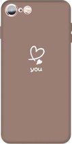 Voor iPhone 6s / 6 Love-heart Letter Pattern Colorful Frosted TPU telefoon beschermhoes (kaki)