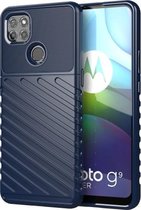 Voor Motorola Moto G9 Power Thunderbolt schokbestendige TPU beschermende zachte hoes (blauw)