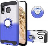 Voor Galaxy M30 / A40s 2 in 1 pc + TPU beschermhoes met 360 graden roterende ringhouder (zilverblauw)