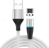 3A USB naar USB-C / Type-C Snel opladen + 480 Mbps Datatransmissie Mobiele telefoon Magnetische zuigkracht Snel opladen Datakabel, kabellengte: 2 m (zilver)