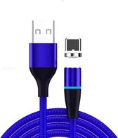 3A USB naar USB-C / Type-C Snel opladen + 480 Mbps Datatransmissie Mobiele telefoon Magnetische zuigkracht Snel opladen Datakabel, kabellengte: 2 m (blauw)
