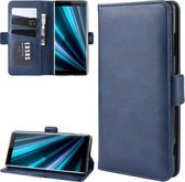 Portemonneehouder Leren mobiele telefoonhoes voor Sony Xperia XZ3, met portemonnee & houder & kaartsleuven (donkerblauw)