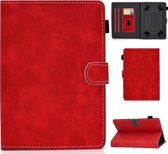 Voor 7 inch tablet pc universele koeienhuid textuur horizontale flip lederen tas met houder & kaartsleuven & pennenhouder (rood)