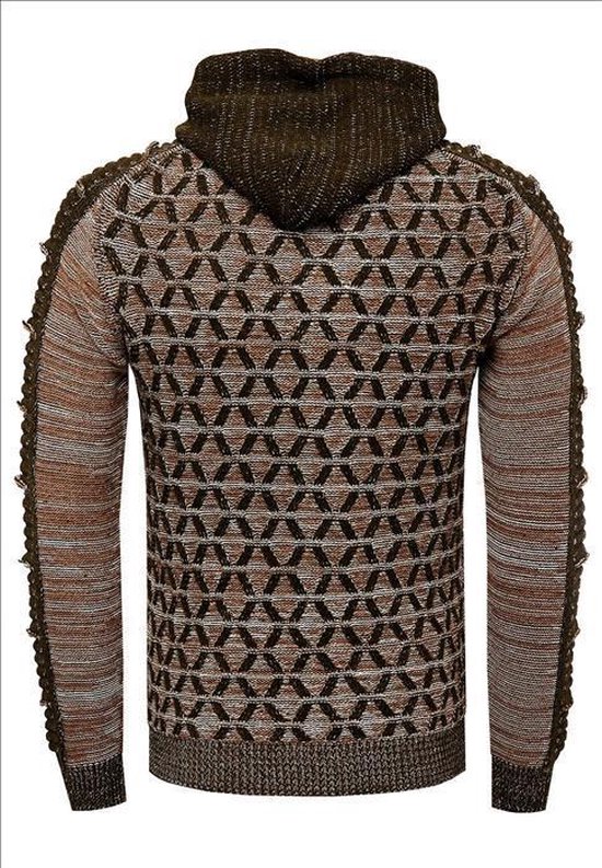 Rusty Neal heren trui kaki camel hoodie 13362 bol