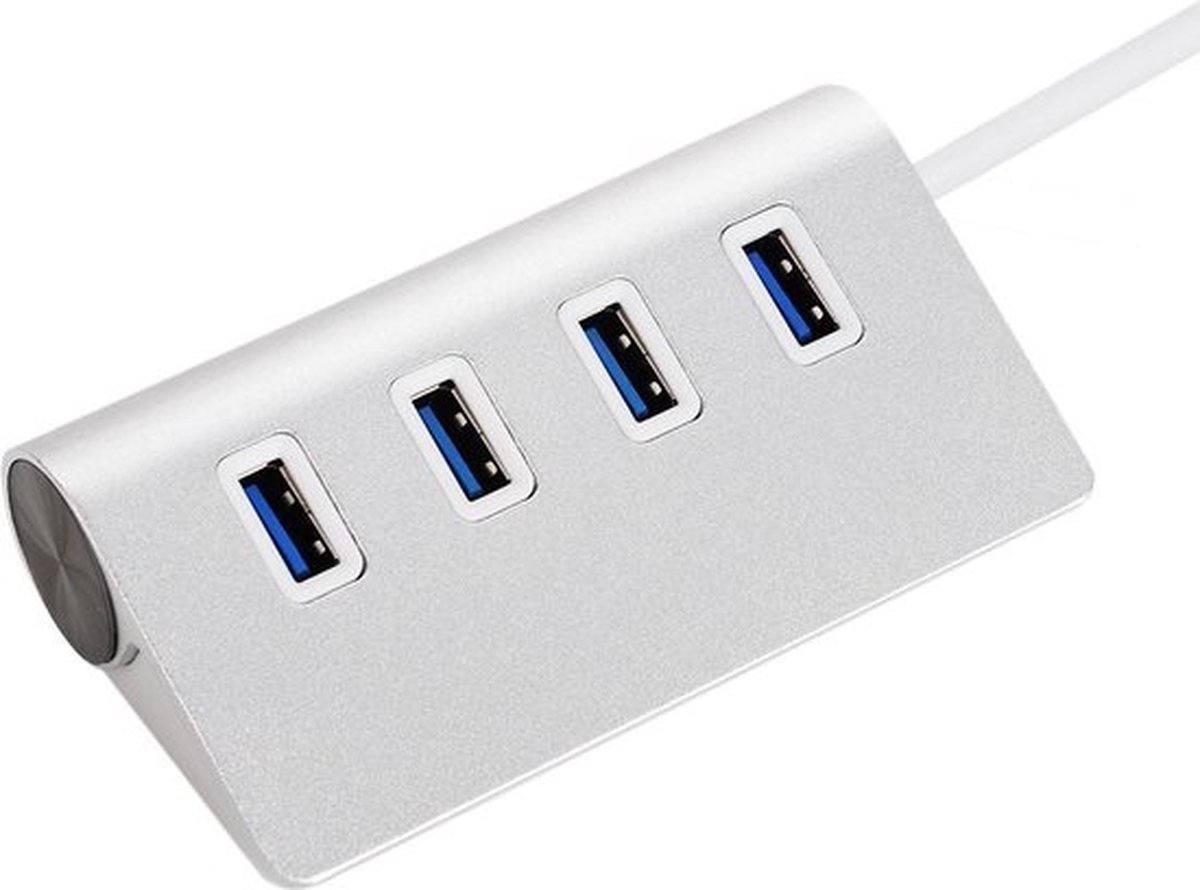 4 Ports Aluminium USB 3.0 High Speed Hub - Merkloos
