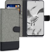 kwmobile telefoonhoesje voor Xiaomi Mi 10T Lite - Hoesje met pasjeshouder in grijs / zwart - Case met portemonnee